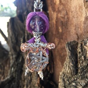 Female Wire wrapped Voodoo Doll pendant